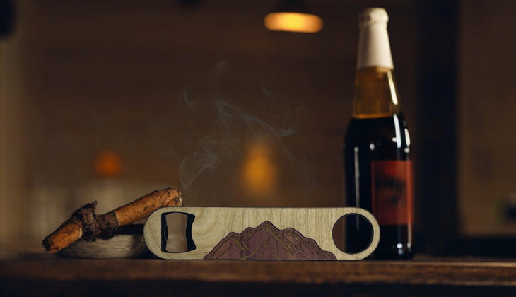 Wooden Bottle Openers - Dark Wood Mountains