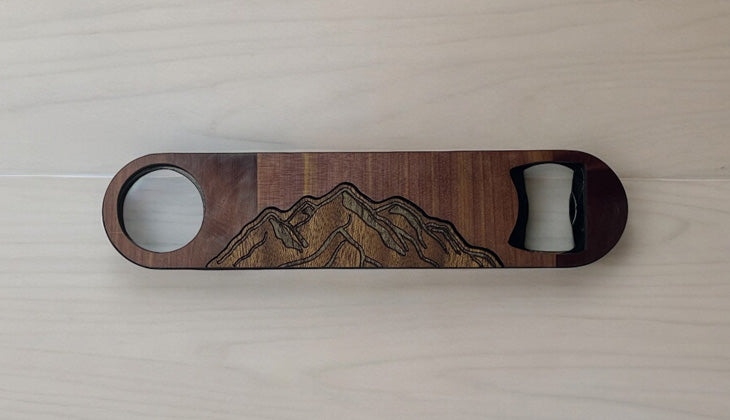 Wooden Bottle Openers - Dark Wood Mountains On Cedar