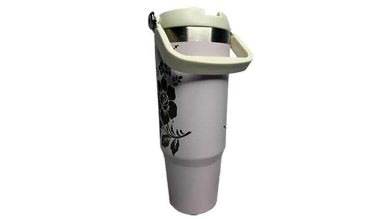 Personalized 30 oz tumbler with screw on lid and straw- custom cup - positive - laser etched - engraved