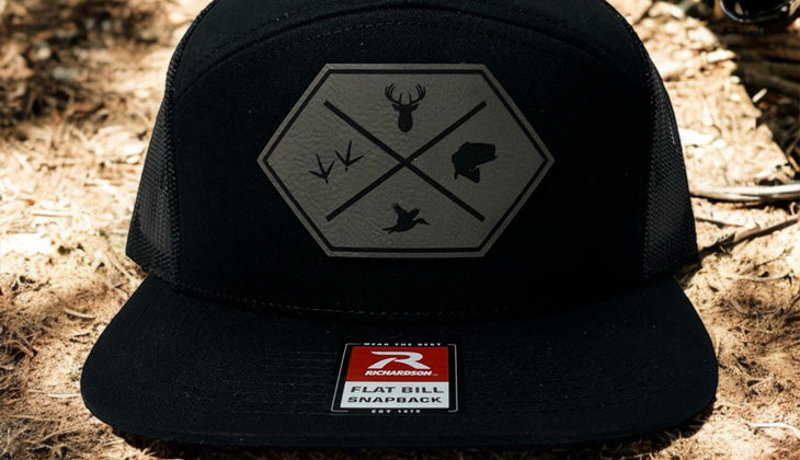 Wild Game - Sportsman Hat - Black with Grey Patch - Richardson 168 Flat Bill