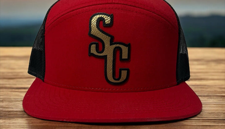 South Carolina Hat - Black/Red with Black/Gold Patch - Richardson 168 Flat Bill