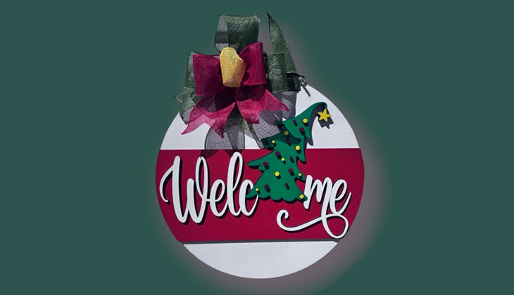 Christmas Tree Welcome - Door Hanger