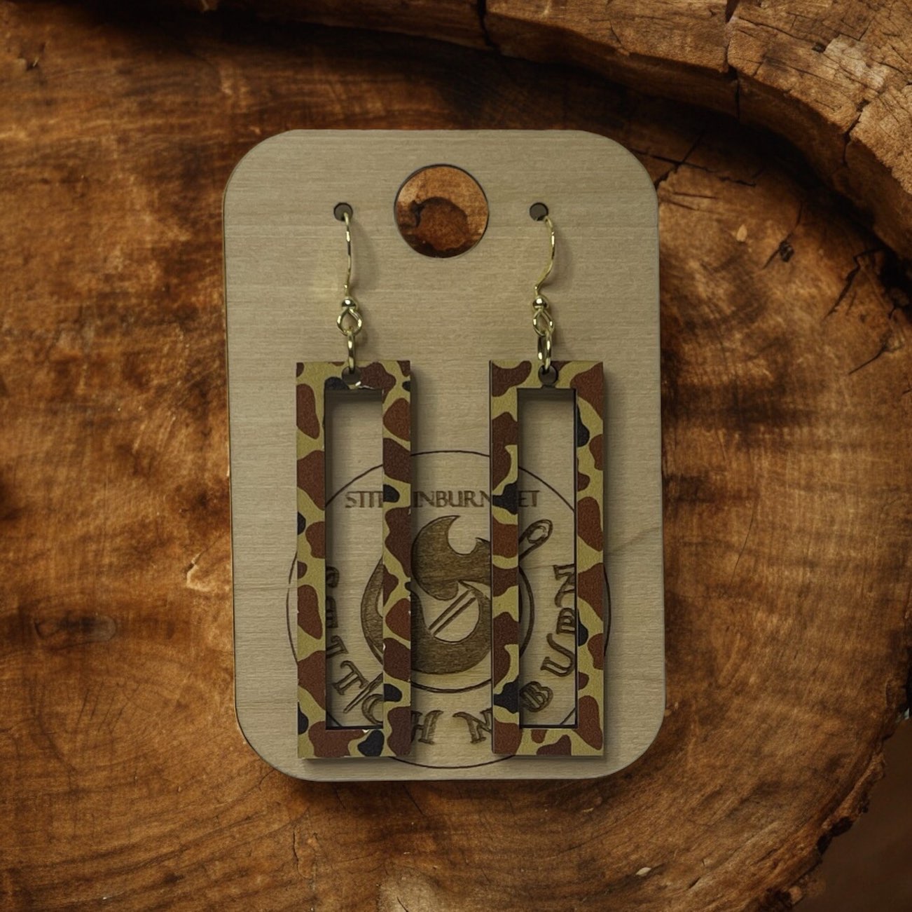 Duck Camo - Rectangles - Earrings