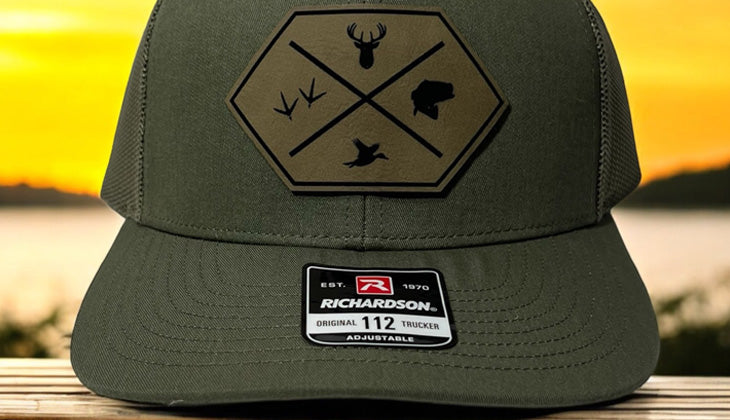 Wild Game - Sportsman Hat - Olive Green with Tan/Black Patch - Richardson 112 Flat Bill