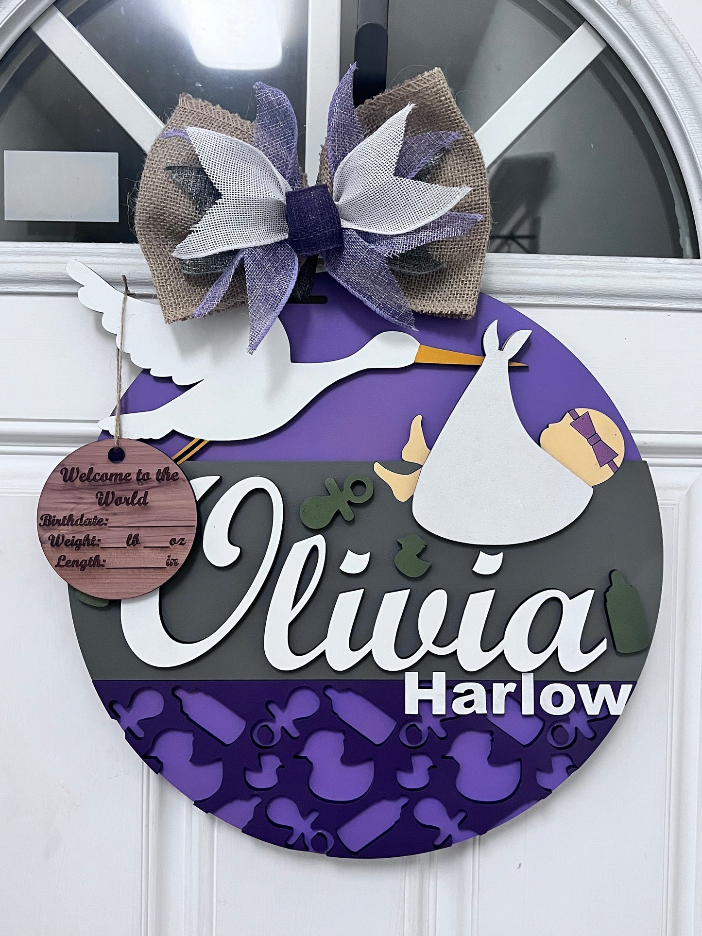 Baby announcement- Door Hanger