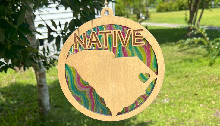 South Carolina Native - Laser Cut Wooden Suncatchers with Transparent Acrylic
