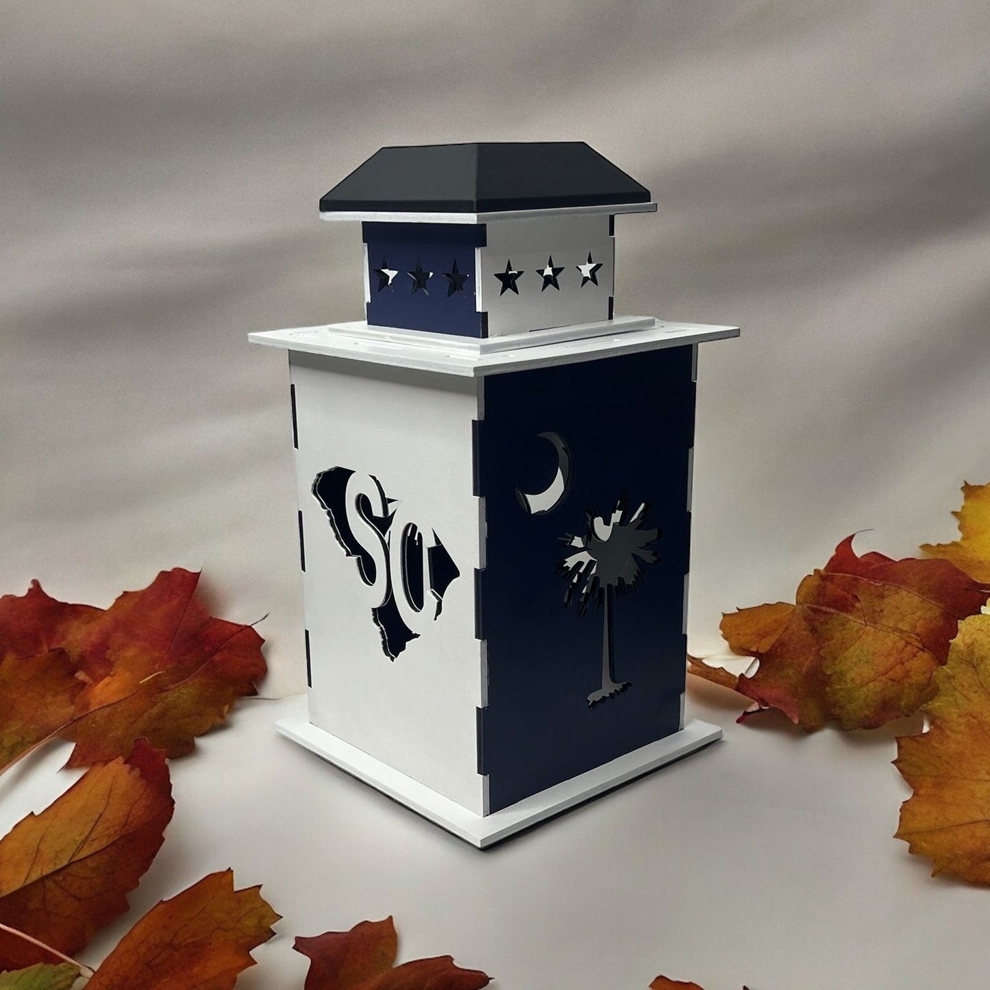 Custom State - Solar Powered Lanterns (Finished) - Cozy Porch Laser Cut Wooden Lantern
