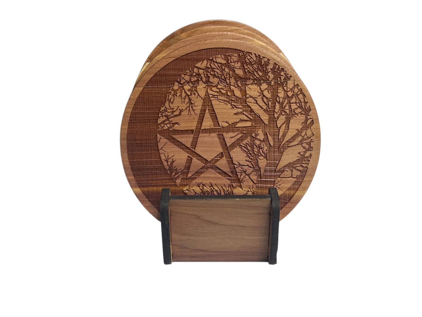 Wicca Tree of Life - 4" Coaster with Cork Bottom