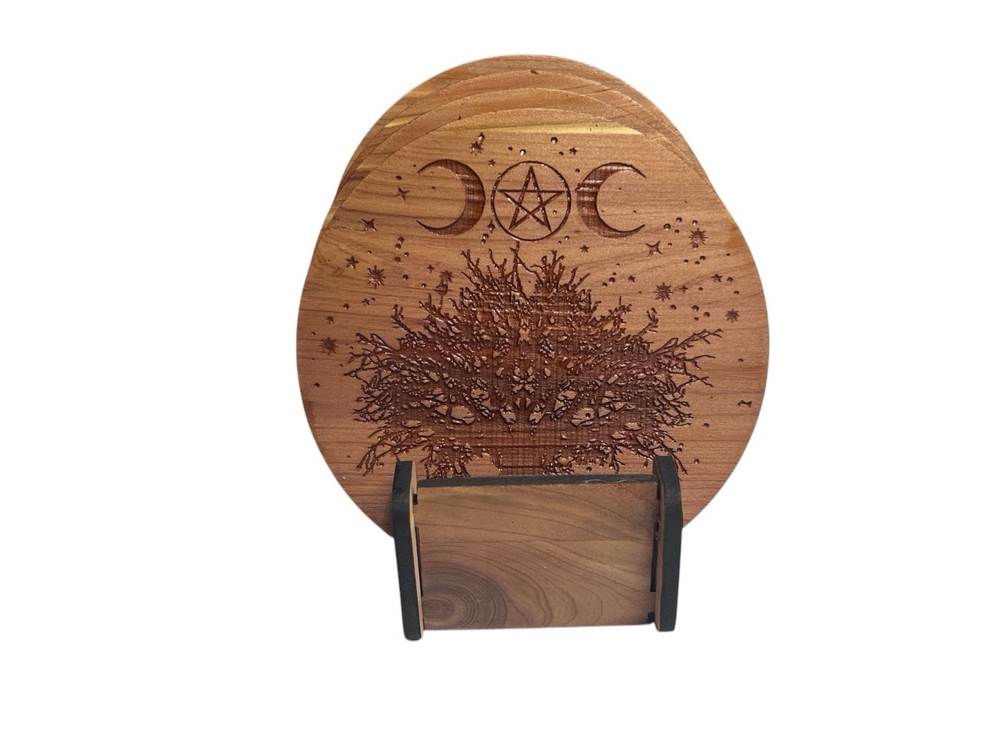 The Triple Goddess - The Maiden, Mother & Crone - 4" Coaster with Cork Bottom