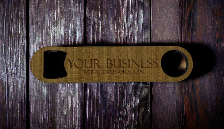 Customizable Handcrafted Wooden Bottle Opener-Laser Engraved and Cut - Lacquer Finish - Made in USA - Natural Hardwood - Long Lasting