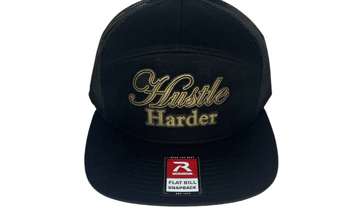 Hustle Harder - Richardson 168 Flat Bill