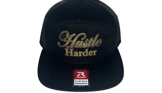 Hustle Harder - Richardson 168 Flat Bill