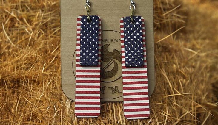 American Flag - Rectangles - Earrings