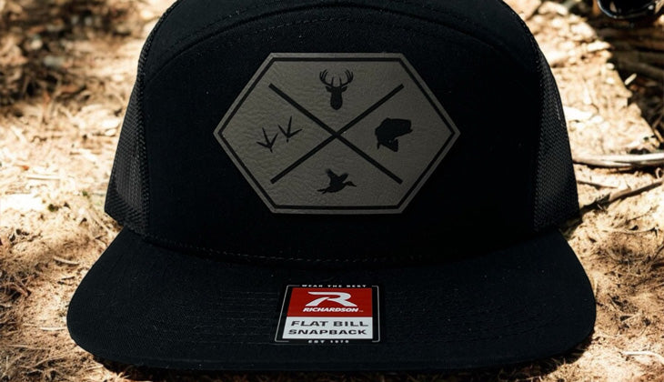 Wild Game - Sportsman Hat  - Black with Grey Patch - Richardson 168 Flat Bill