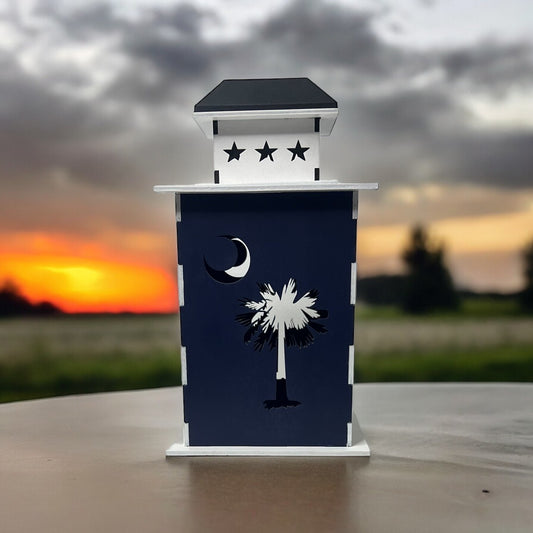 Custom State - Solar Powered Lanterns (Finished) - Cozy Porch Laser Cut Wooden Lantern