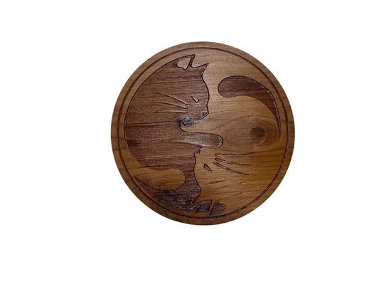 Kitty - Peace - 4" Coaster with Cork Bottom