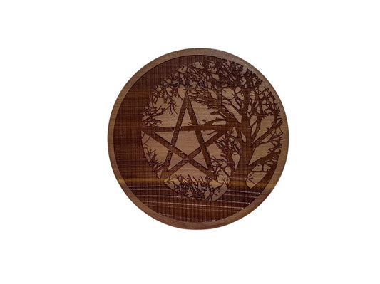 Wicca Tree of Life - 4" Coaster with Cork Bottom